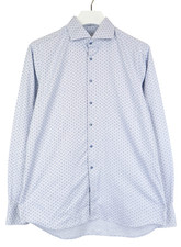 STENSTROMS Fitted Body Twofold Supper Cotton Shirt Men's 16 1/2 / 42 Patterned