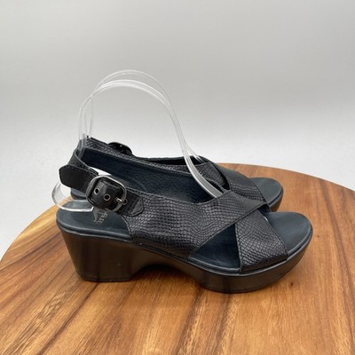 Dansko Jacinda Sandals Womens 6.5 / 37 Black Leather Casual Going Out Shoes