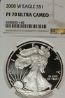 2008 W NGC PF70 ULTRA CAMEO AMERICAN SILVER EAGLE #B52875