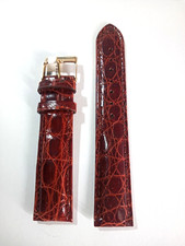 1 CINTURINO PELLE DI COCCODRILLO VERO IMBOTTITO NUOVO  20 / 18 mm. MARRONE GOLD