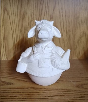 S-2443-80 - Schrühware - Keramik-Rohling - Roly-Poly-Spieluhr - Kuh - 18 cm hoch