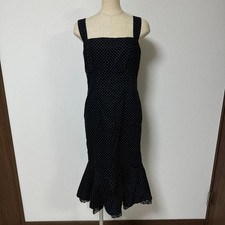 Dolce & Gabbana Polka Dot Sheath Dress Mermaid Dress Sleeveless Black Women