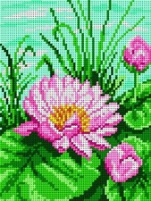 Orchidea Needlepoint canvas for halfstitch without yarn Water Lily