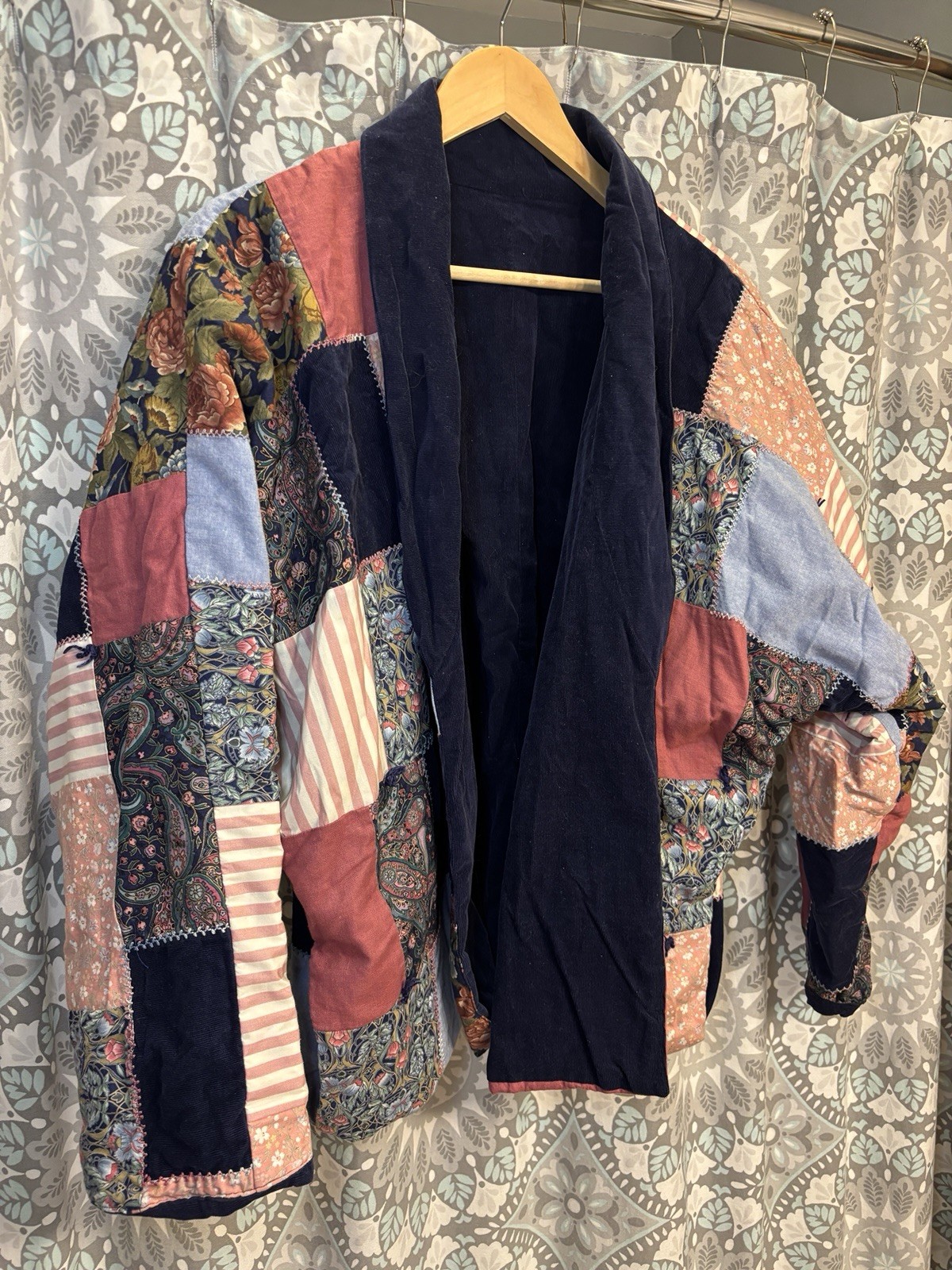Vintage Handmade Grannycore Patchwork Cardigan Re… - image 1
