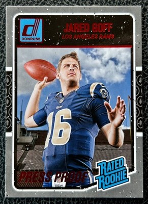 2016 Donruss Jared Goff RC Press Proof RED  Rated Rookie. Tough find. 