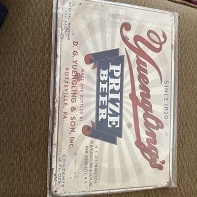 Yuenglings Prize Beer Since 1829 Pottsville, PA Metal Tin 12 x8 
