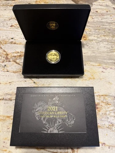 2021 W $100 1 oz American Liberty High Relief Proof Gold Coin with COA and OGP