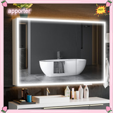Bathroom Mirror Cabinet Lighted Medicine Cabinet with Dimmable LED Lights Modern
