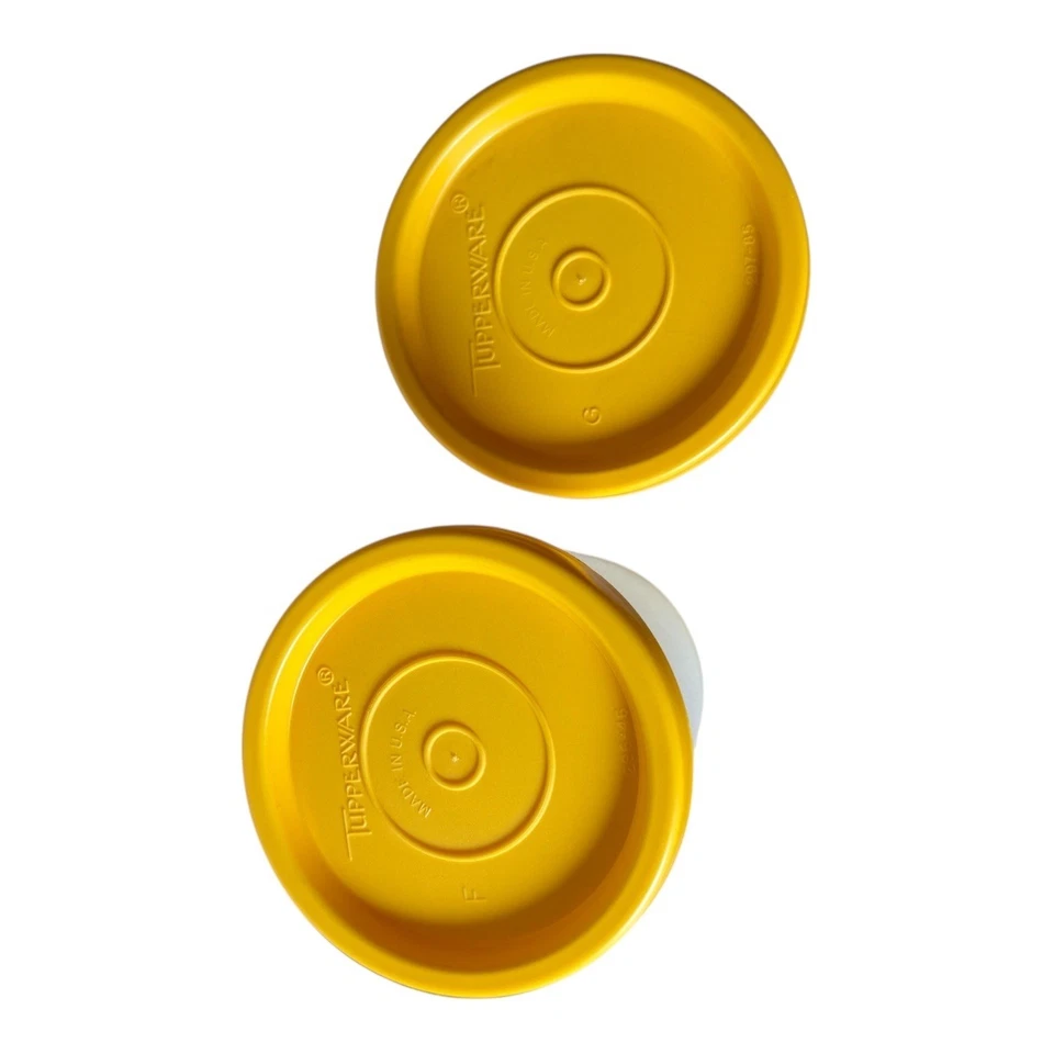 Vintage Tupperware Yellow Modular Mates Canisters Storage Containers Set of 4 - Image 2 of 4