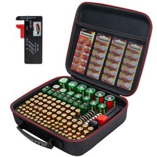 Battery case organizer with Tester BT168 , Battery Storage case Holds 126 Ba...