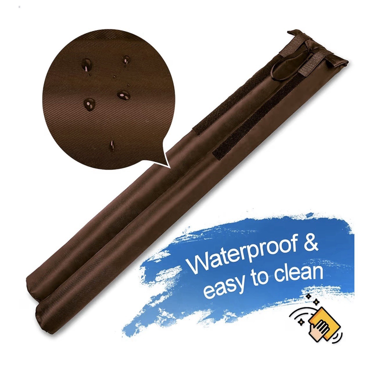 Waterproof Twin Door Draft Stopper Adjustable Size 30" To 36" Weather Stripping 