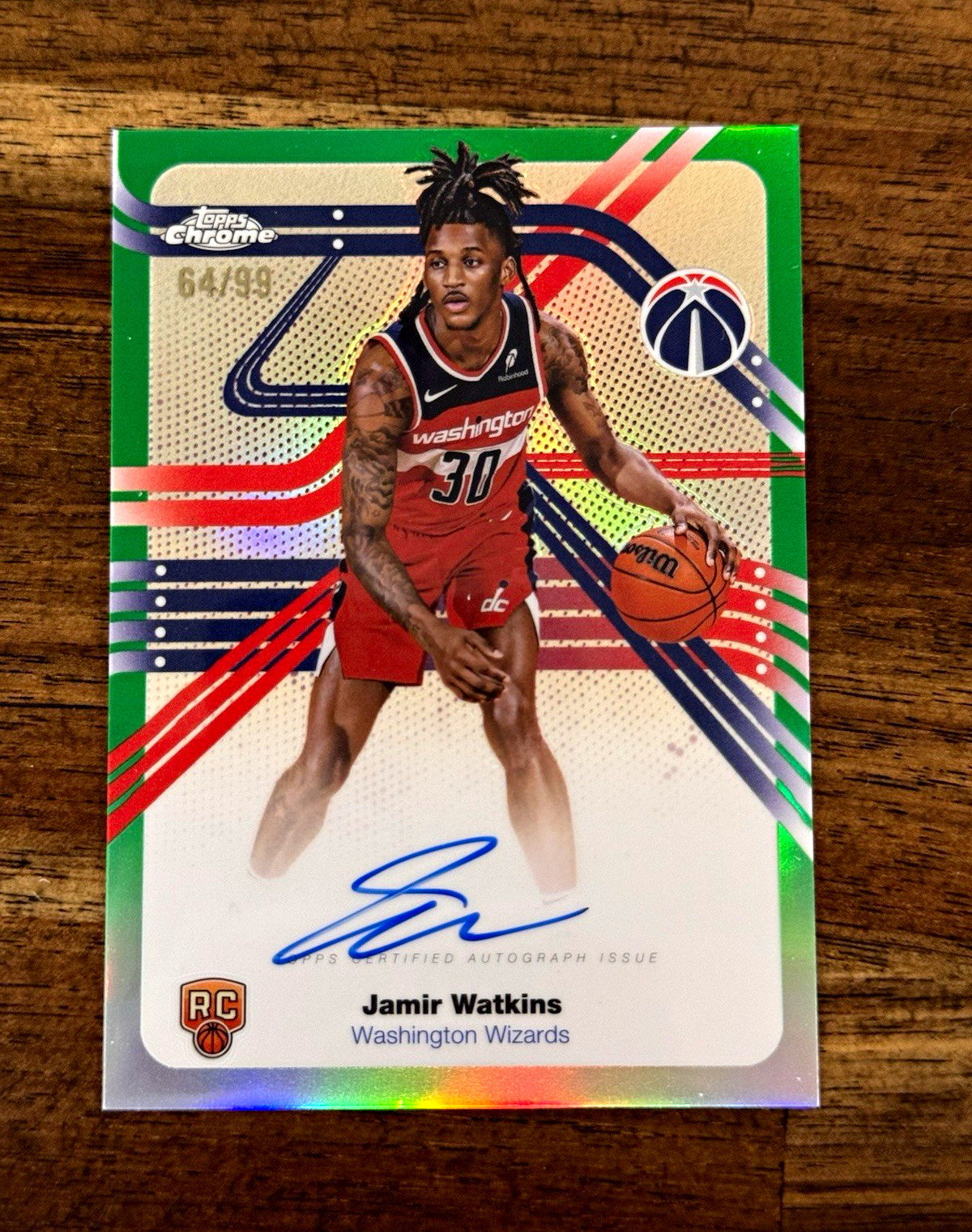 Topps Chrome 2025-26 Jamir Watkins Next Stop Signatures Green RC Auto /99