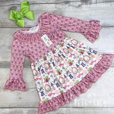 0-6 Months NEW Pete  Lucy Long Sleeve Party PRINCESS Dress Pink Ruffle