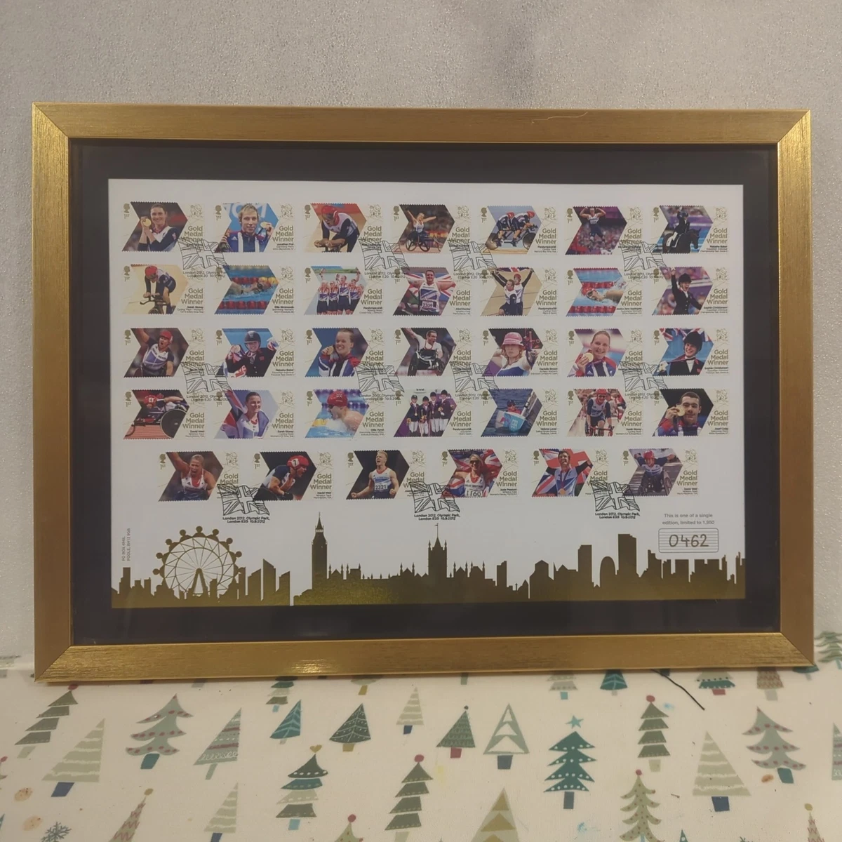 Timbres Encadrés GB Équipe Olympique Londres 2012 - Médaille D'or, 1 Sur 4500