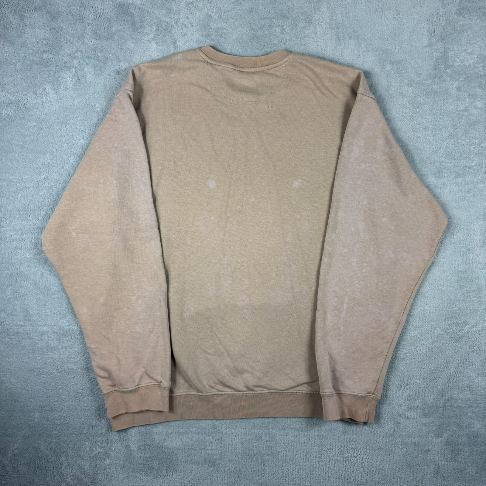 Vintage Nike 1990's Beige Mini Swoosh Oversized Large V-Neck Pullover Sweatshirt image 8
