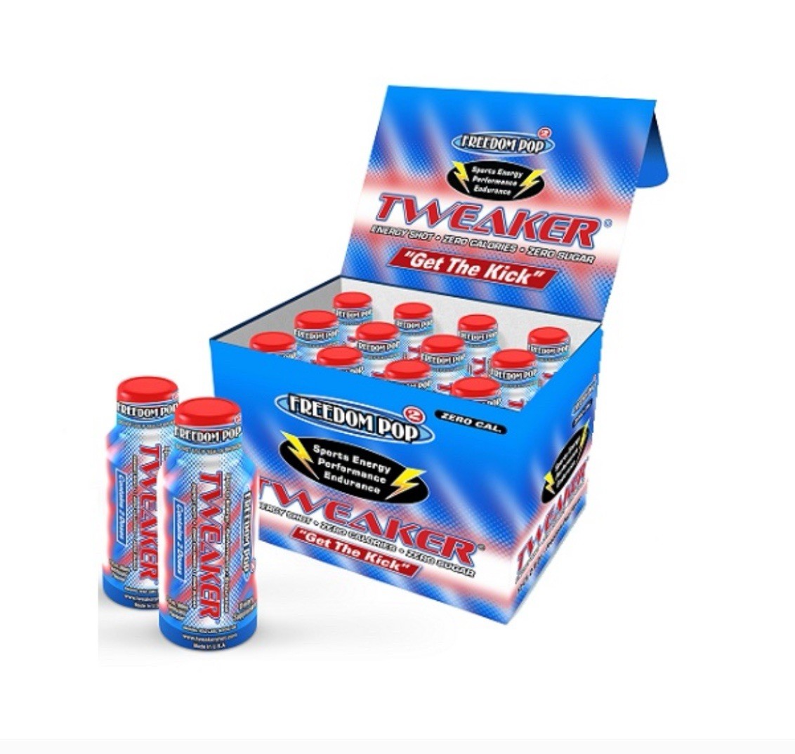 Lot of 2 Tweaker Freedom Pop Flavor 12 ct Energy Shots 2.0 oz Zero Sugar Free