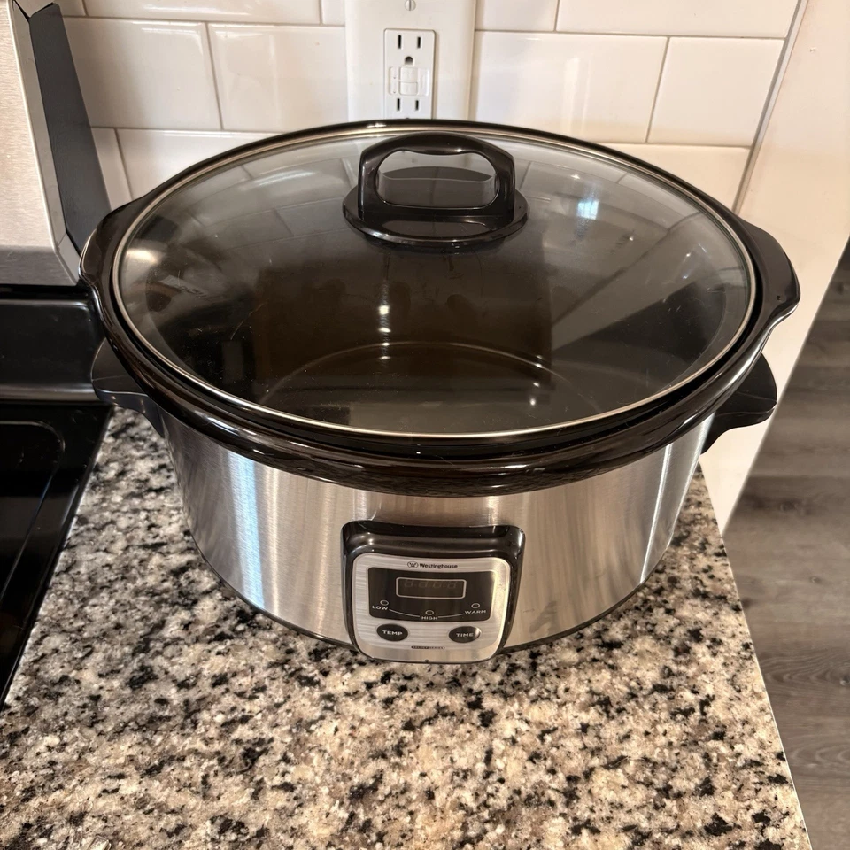 Olla de cocción lenta digital Westinghouse con tapa de vidrio WSCD7SSA acero inoxidable Foto 2 de 4