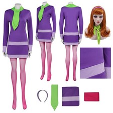 Scooby-Doo! and Krypto,Too!Daphne Blake Cosplay Costume Halloween Dress+Wig Hair