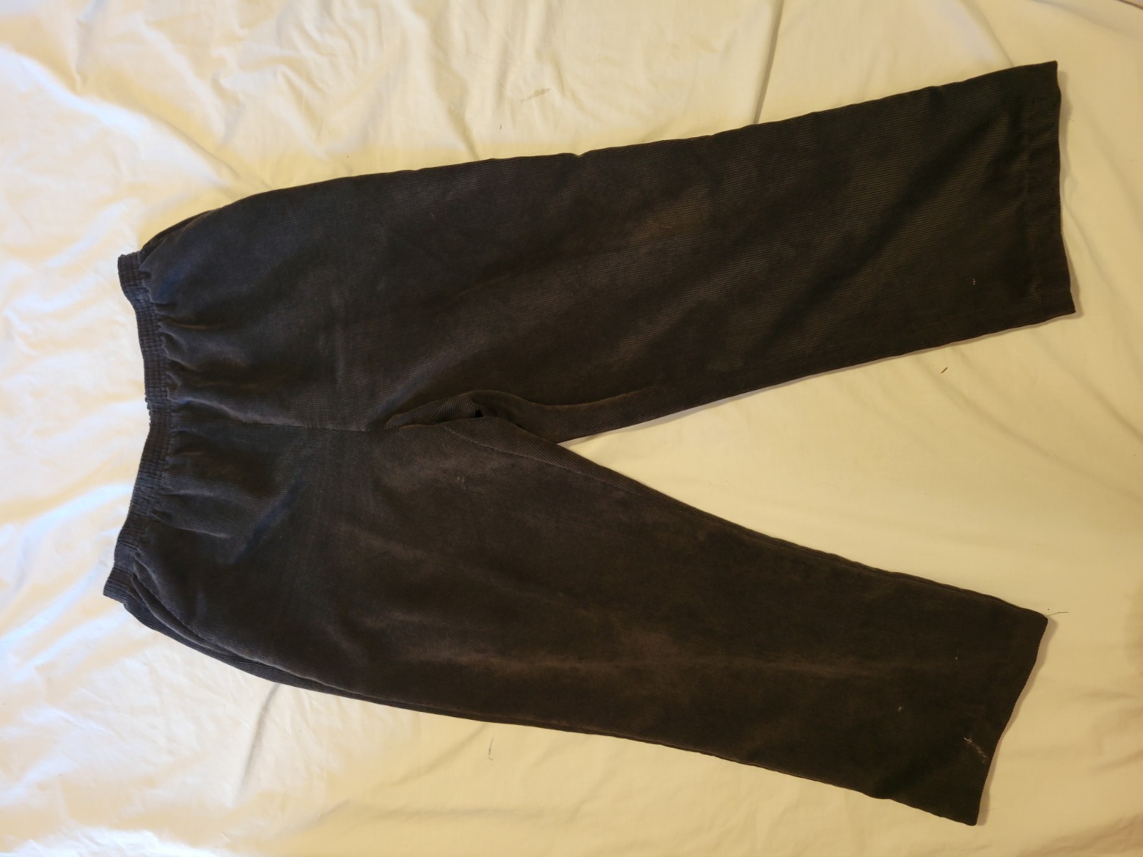 Alfred Dunner Pants Womens 14 Black Corduroy Elastic Waist Straight Leg Pull On