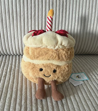 Amuseable Birthday Cake Bag Charm Keychain Plush Toy Jellycat - NWT 2026