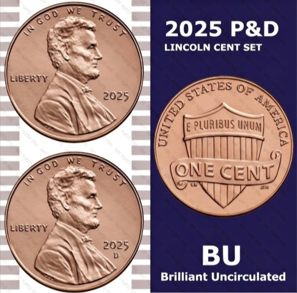4315. 未使用 2025年 アメリカ リンカーン 11枚組 2025-P&D Lincoln Shield Cent - 2 Penny Set - RED BU - IN STOCK