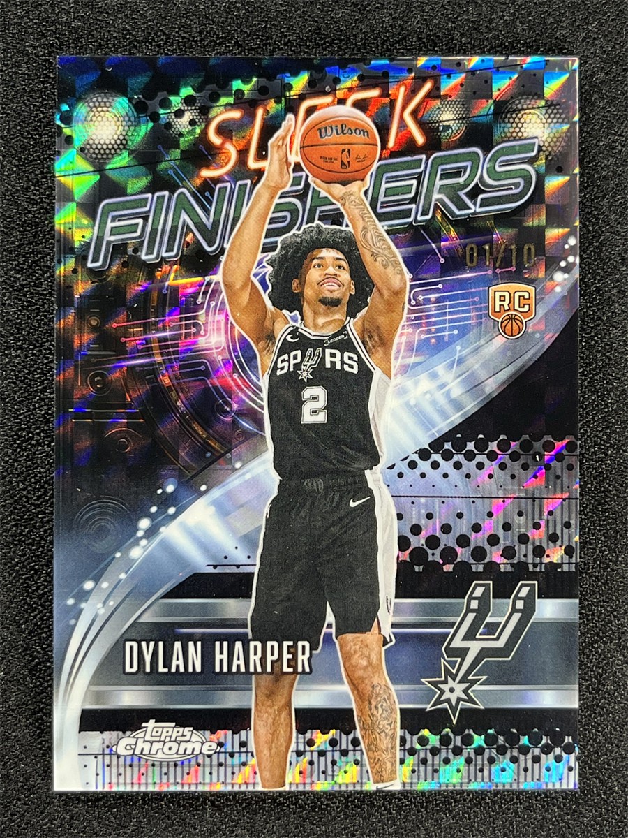 1/10 ≈1/1 ! 2025-26 Topps Chrome Dylan Harper Black Geometric Sleek Finishers RC