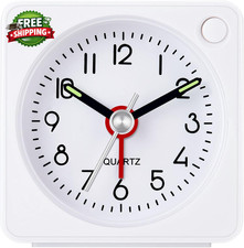 Travel Analog Alarm Clock 2.25 Inch Ultra Small Clock with Snooze and Light.