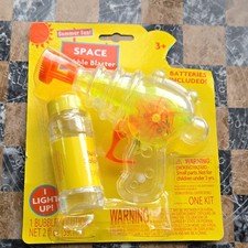 Summer Fun Space Bubble Blaster Light Up Toy w/ Bubble Solution, Batteries