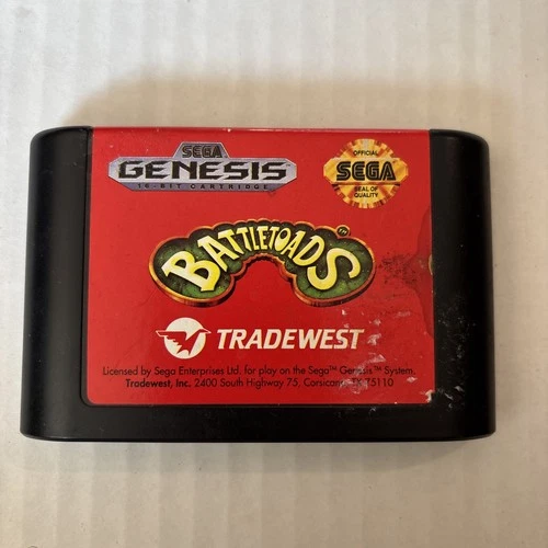 Vintage Sega Genesis Battletoads Video Game Cartridge Tradewest