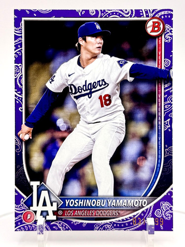 2025 Bowman Yoshinobu Yamamoto Purple Pattern /199 Dodgers