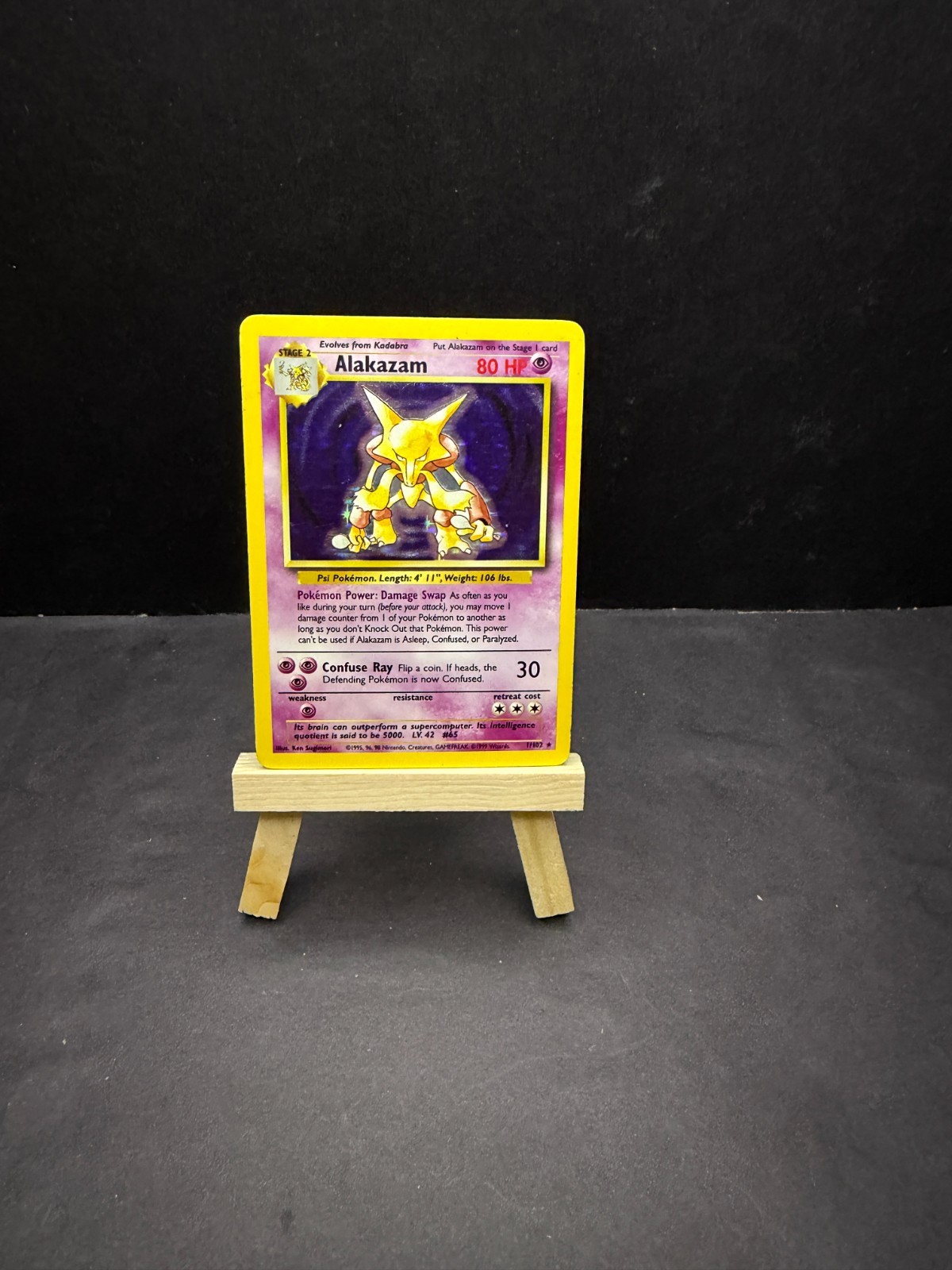 Pokémon TCG Alakazam Base Set 1/102 Holo 1999-2000 Wizards Base Set Copyright...