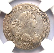 1797 Draped Bust Half Dime H10C 15 Stars - Certified NGC Fine Detail - Rare Date
