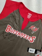 NEW Reebok Tampa Bay Buccaneers Split Neck Tank Womens XL Red Brown NFL NWT Bucs
