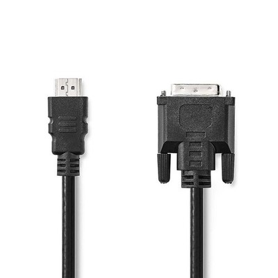 Nedis 2m HDMI auf DVI-D (24+1) Kabel - Stecker auf Stecker mit Rändelschrauben
