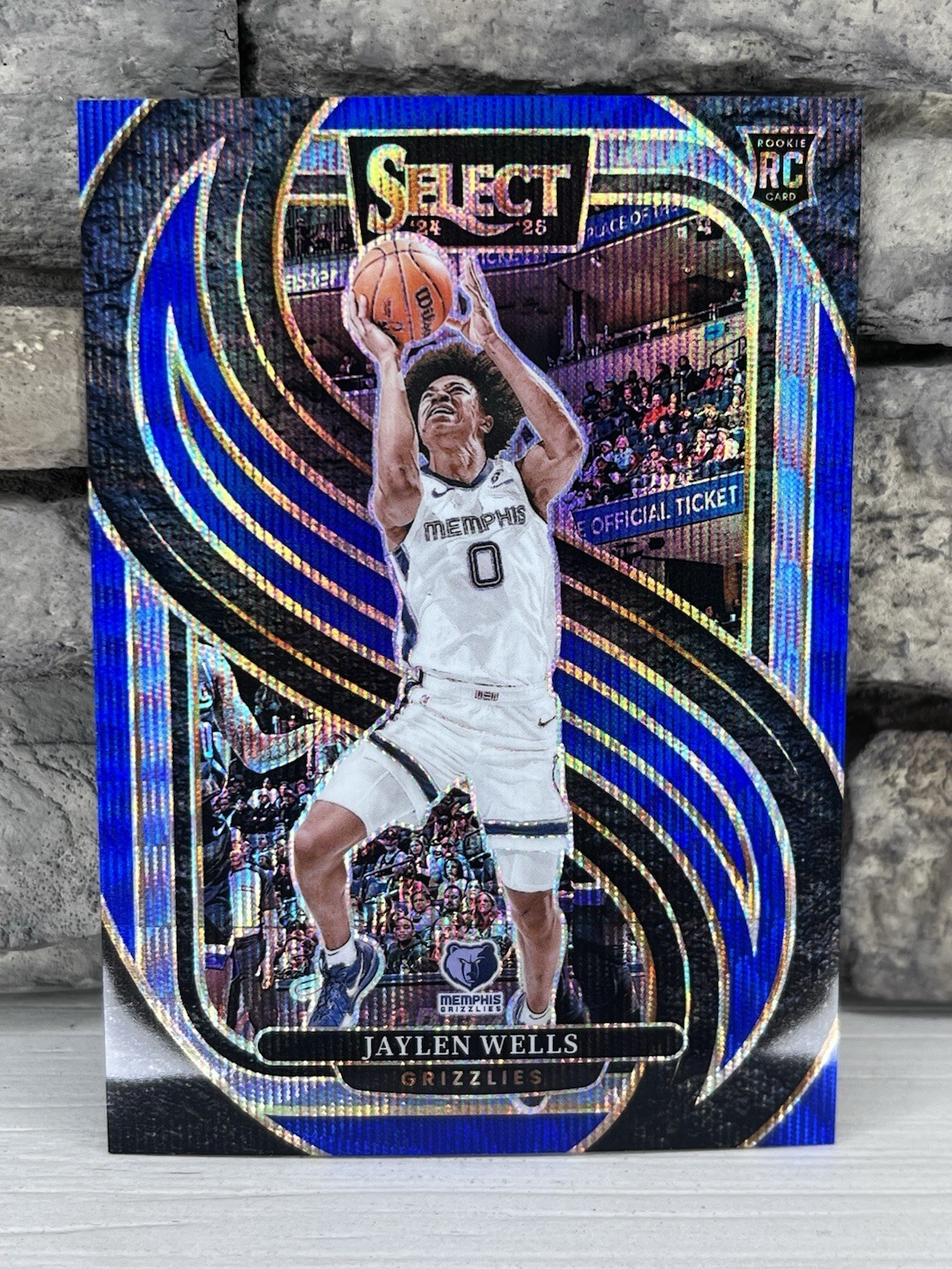 2024-25 Panini Select Jaylen Wells BLUE Wave Prizm RC SP #/75 Premier Grizzlies!