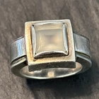 Barry Kieselstein Cord Ring Vintage 2000 Moonstone Sterling Silver Size 7