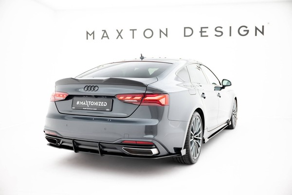 Heckansatz Diffusor Passend FüR Audi A5 F5 Fl Roter Kern + Hochglanz Flaps-image
