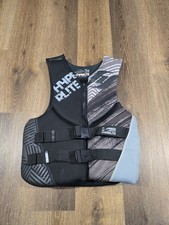 HyperLite Wake Co Black/Gray 2 Buckle Zipper Life Jacket Vest Adult Large