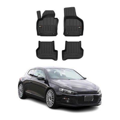 OMAC Gummi Fußmatten für VW Scirocco 2008-2017 Premium TPE Automatten Schwarz 4x