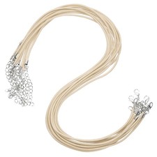 10pcs 18 Inch Waxed Necklace Cord 2mm for Jewelry Making, Khaki