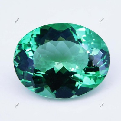Natural Green Sapphire 39 Ct Oval Cut FLAWLESS Certified Loose Gemstone