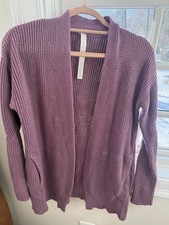 Lululemon Ribbed Knit Open Front Wrap Cardigan Plum Dusty Purple XS/S