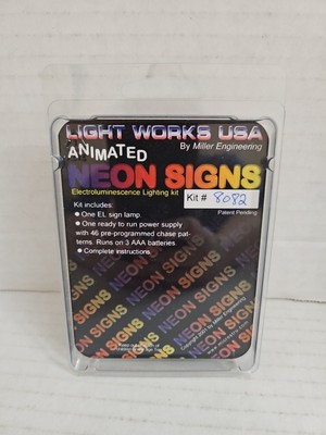 Light Works USA Animated Neon Signs Barber Pole Kit #8082 New See Pics PP