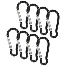 Anelli per Palo Bandiera, 8 Pezzi Clip per Bandiera Anello per Palo di Ricambio, Nero