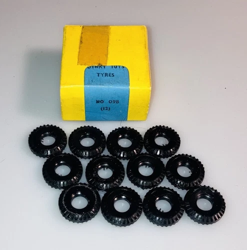 Vintage Dinky Toys 098 One Dozen Tires  (17mm) see description for quantity deal