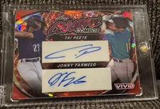2023 Leaf Vivid Tai Peete / Jonny Farmelo Prizmatic Dual Auto /8 Colorful Combo 