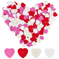 280 PCS Wood Cabochons 4 Colors Heart Ornaments Tags Mini Wooden Hearts Craft