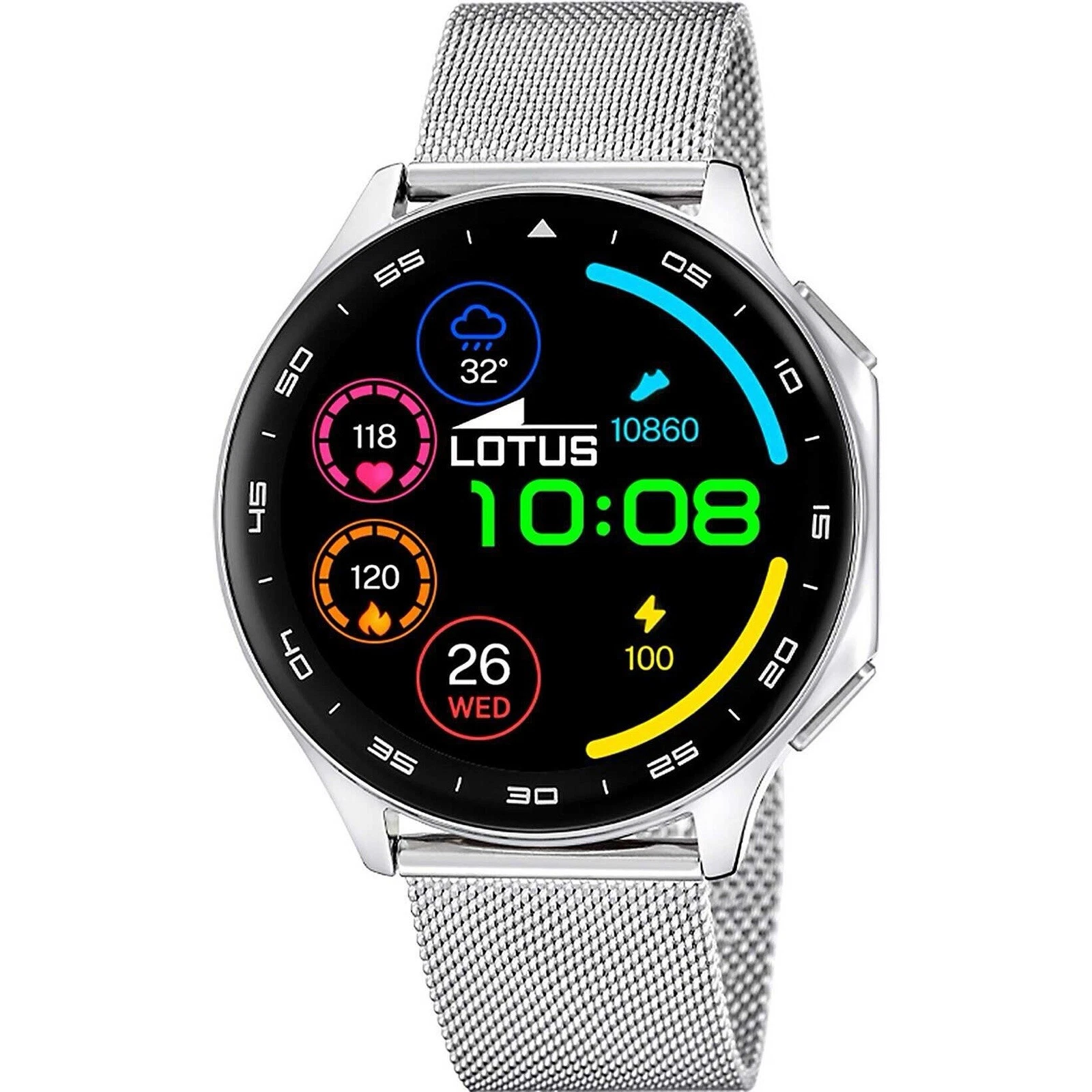 Lotus Smartwatch With Double Strap Interchangeable Steel And Rubber