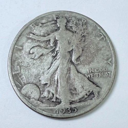 1935-D 50C Walking Liberty Half Dollar 90% Silver Very Good Details #4535