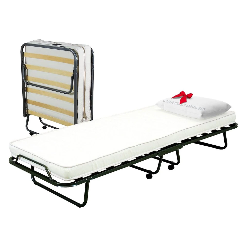 Soluko | Letto Brandina Pieghevole a Doghe con Materasso - Immagine 4 di 4